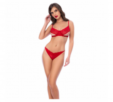 Mapalé - Nyitott Melltartó Szett, Piros