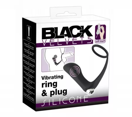 Black-Velvet - Anál Vibrátor, Péniszgyűrűvel