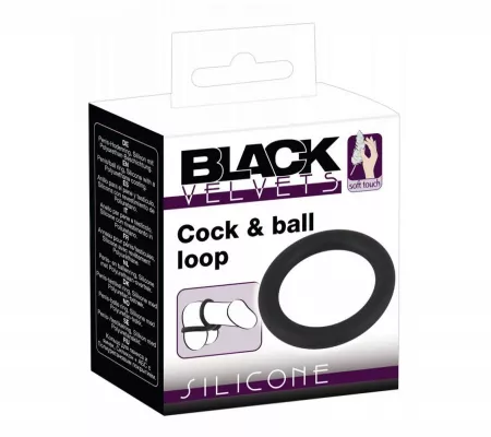 Black Velvet - szilikon péniszgyűrű, fekete, 5cm
