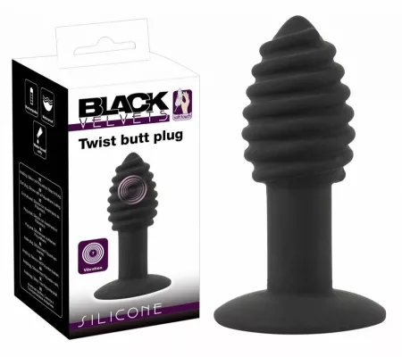 Black Velvet Twist - akkus, szilikon anál vibrátor, fekete