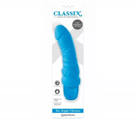 Classix Mr. Right - péniszes szilikon vibrátor, kék