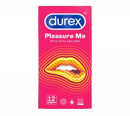 Durex Emoji PleasureMe - pontozott óvszer, 12db