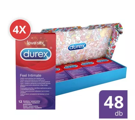 Durex Feel Intimate - vékonyfalú óvszer, 4 x 12db