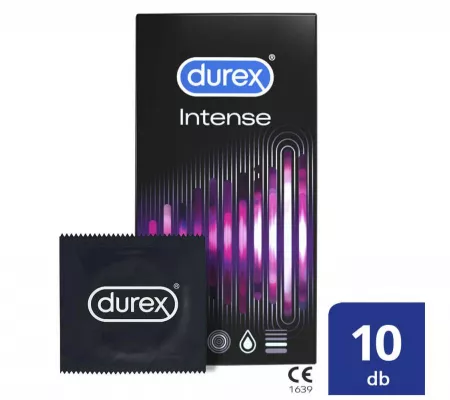 Durex Intense - bordázott és pontozott óvszer, 10db