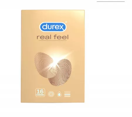 Durex Real Feel - latexmentes óvszer, 16db