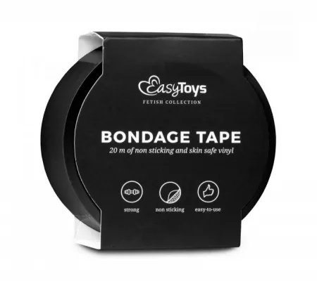 Easytoys Tape - bondage szalag, fekete, 20m