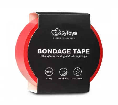 Easytoys Tape - bondage szalag, piros, 20m