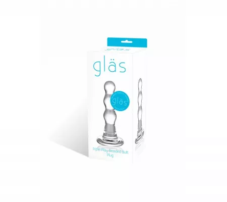 Glas - üveg Anál Dildó, áttetsző
