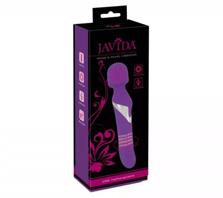 Javida Wand & Pearl - masszírozó vibrátor, lila