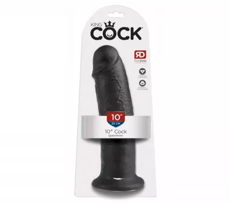 King Cock 10 - tapadótalpas dildó, 25cm, fekete