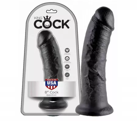 King Cock 8 dildó, 20 cm, fekete