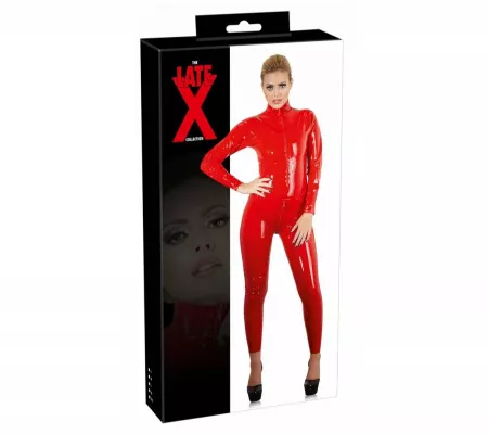 LATEX - hosszúujjú női overall, piros