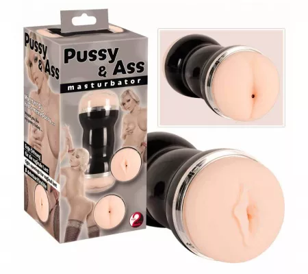 Pussy & Ass - Duplamaszturbátor (fekete)