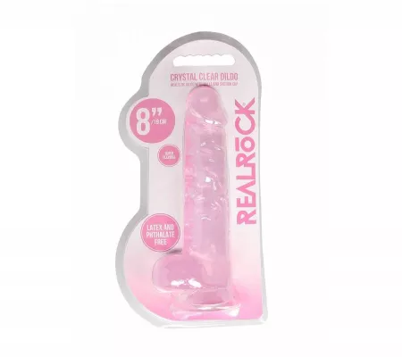 REALROCK - áttetsző élethű dildó pink, 19cm