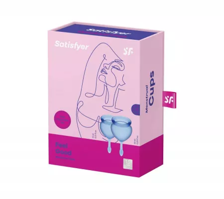 Satisfyer Feel Secure - kék menstruációs kehely, 2db