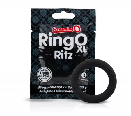 Screaming O Ritz XL - szilikon péniszgyűrű, fekete
